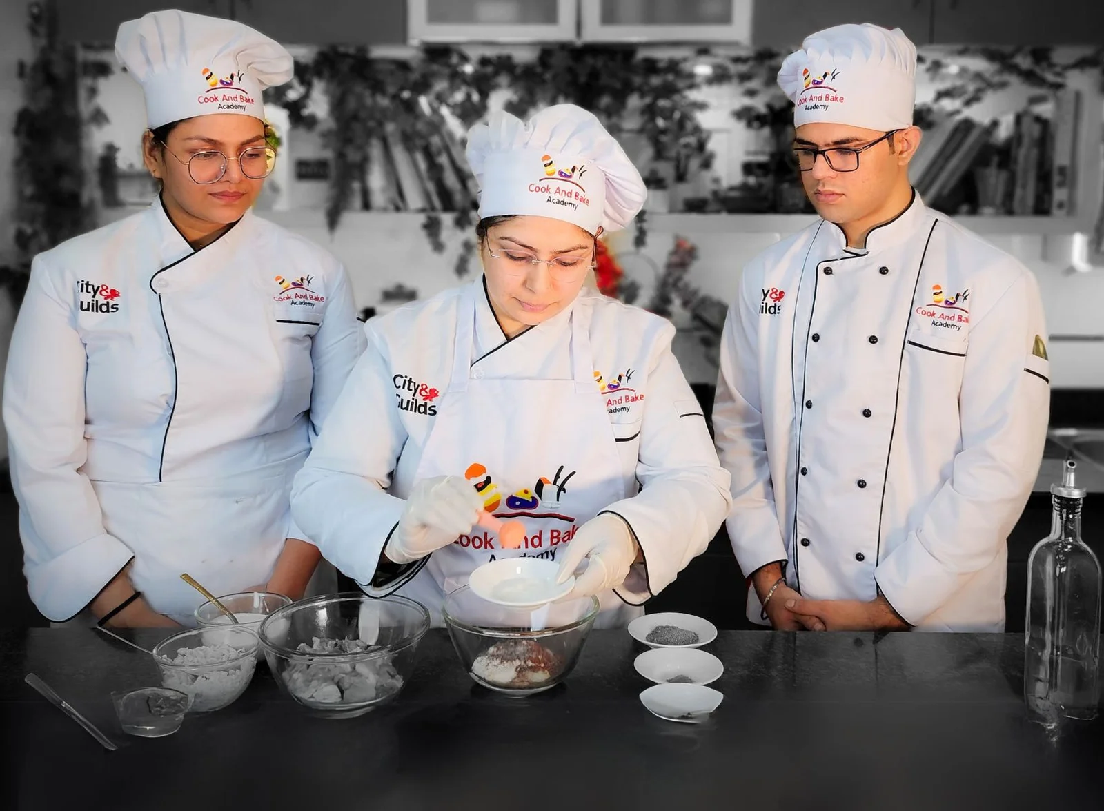 Culinary students undergoing practical training at Cook and Bake Academy
