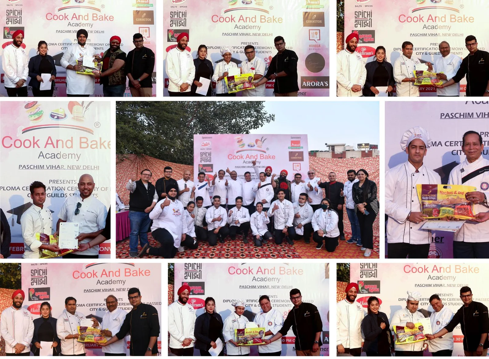 Award ceremony celebrating student achievements at Cook and Bake Academy, Delhi