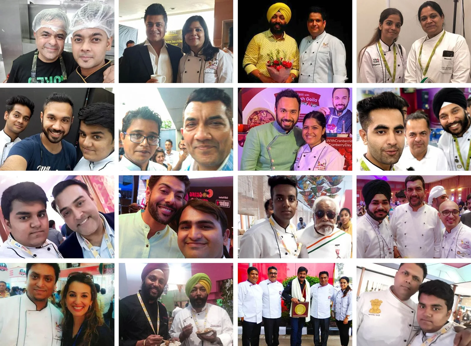 Students of Cook and Bake Academy posing with celebrity chefs during a special culinary workshop in Delhi